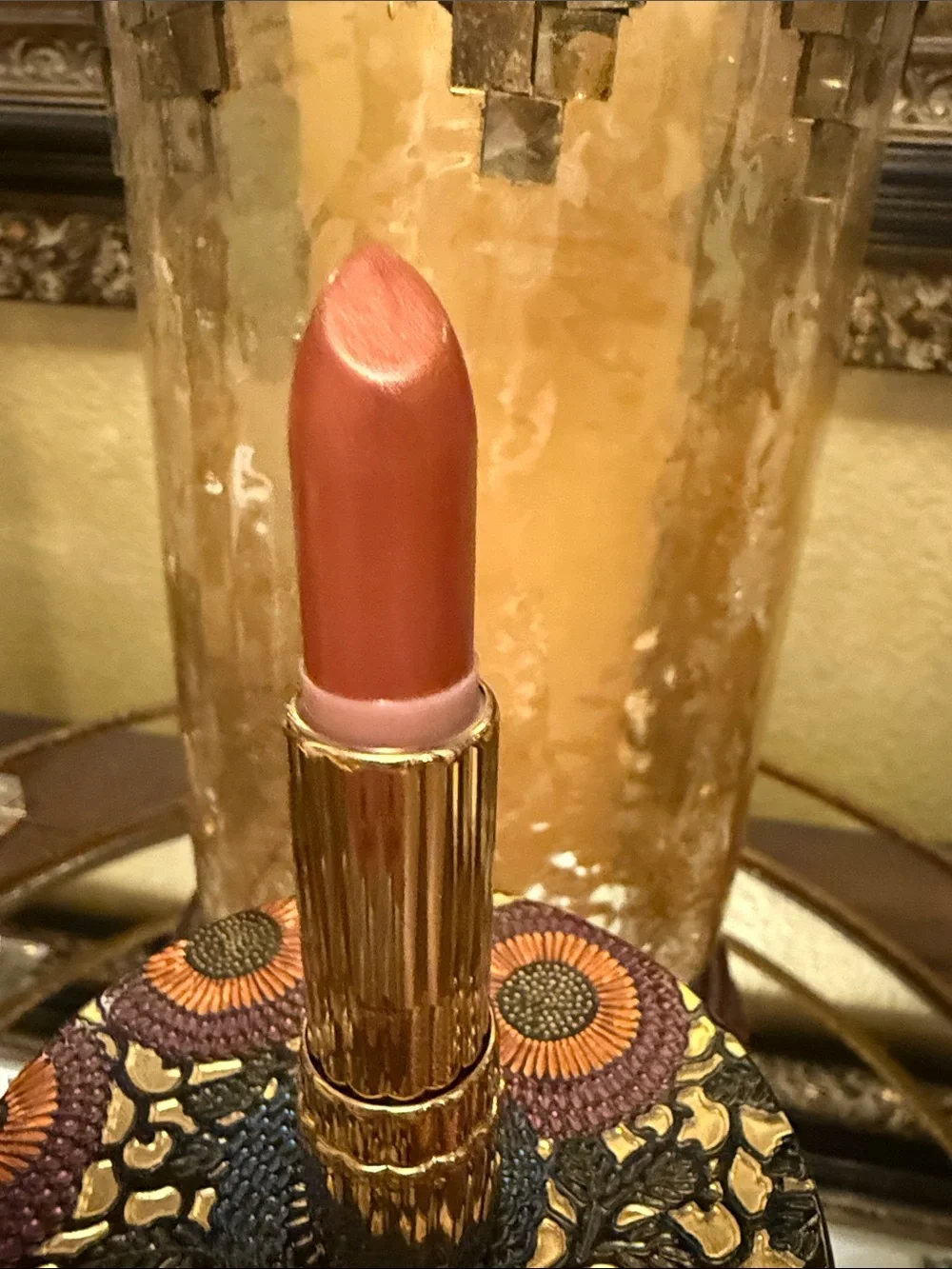 RARE Estee Lauder All Day Lipstick Cafe Latte A-8A Gold Tube New in Box Vintage